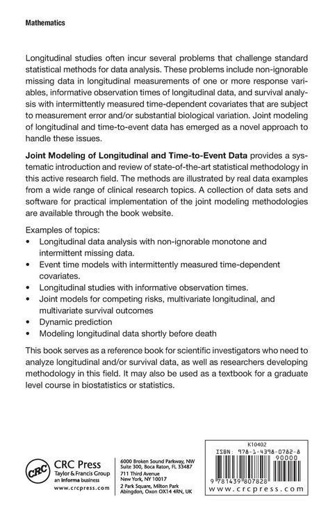Produktbild: Joint Modeling of Longitudinal and Time-to-Event Data
