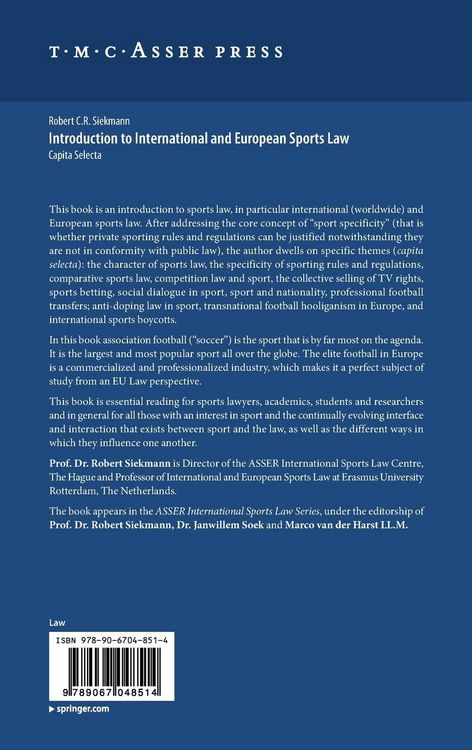 Produktbild: Introduction to International and European Sports Law