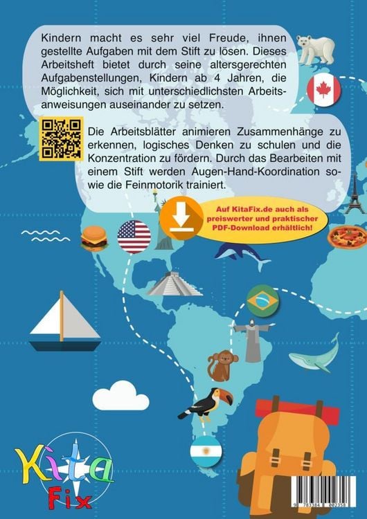 Produktbild: KitaFix-Kreativ: Arbeitsbl&auml;tter Lass uns die Welt entdecken! (50 Ideen f&uuml;r Vorschule und Portfolio in Kindergarten und Kita)