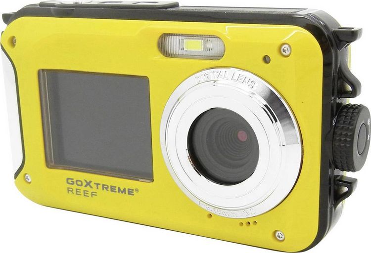 Produktbild: GoXtreme Reef Yellow Digitalkamera 24 Megapixel  Gelb  Full HD Video, Wasserdicht bis 3 m, Unterwasserkamera, Sto&szlig;fest, mit eingebautem Blitz