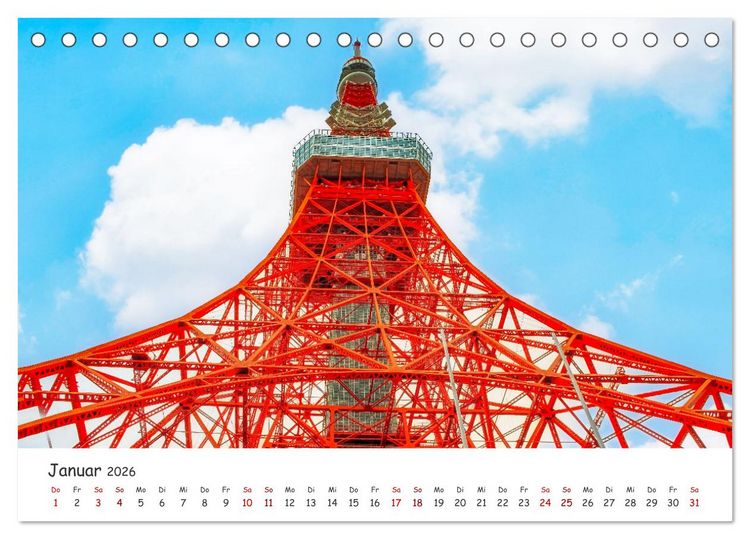 Produktbild: Unterwegs in Japan (Tischkalender 2026 DIN A5 quer), CALVENDO Monatskalender