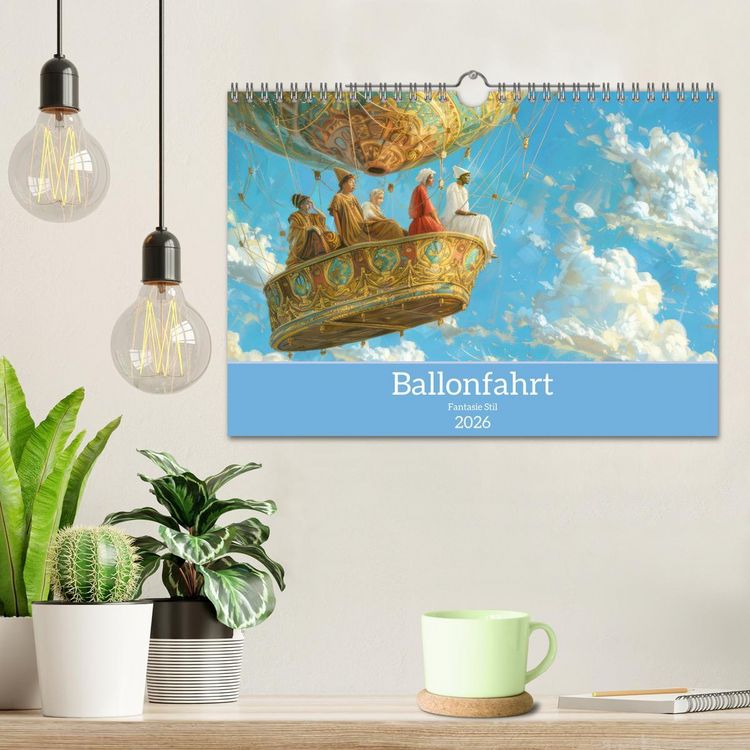 Produktbild: Ballonfahrt - Fantasie Stil (Wandkalender 2026 DIN A4 quer), CALVENDO Monatskalender