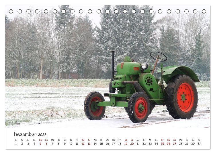 Produktbild: Historische Traktoren 2026 (Tischkalender 2026 DIN A5 quer), CALVENDO Monatskalender