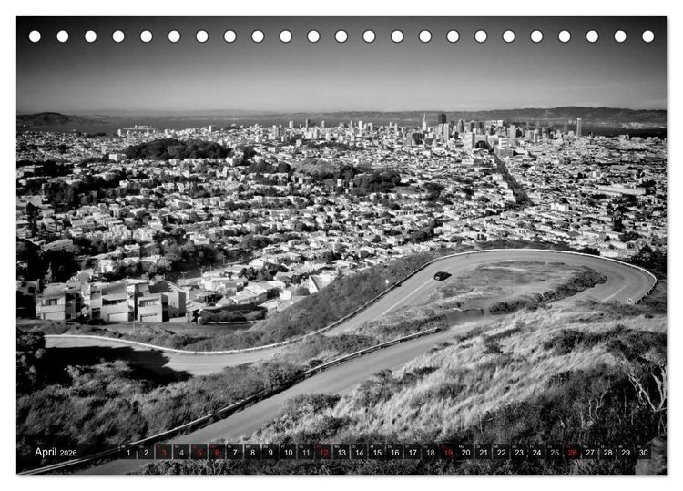 Produktbild: SAN FRANCISCO Monochrome Ansichten (Tischkalender 2026 DIN A5 quer), CALVENDO Monatskalender