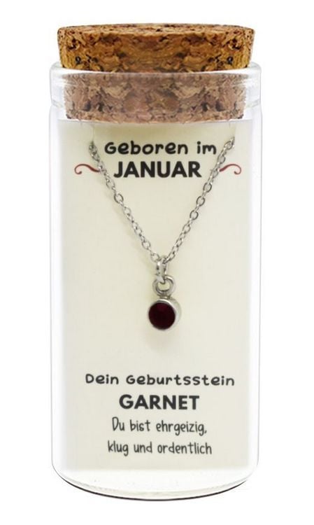 Produktbild: "Januar" Geburtsstein Kette im Gl&auml;schen