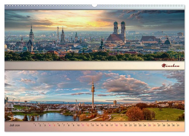 Produktbild: Faszinierende St&auml;dte in Deutschland - Panoramen (Wandkalender 2026 DIN A2 quer), CALVENDO Monatskalender