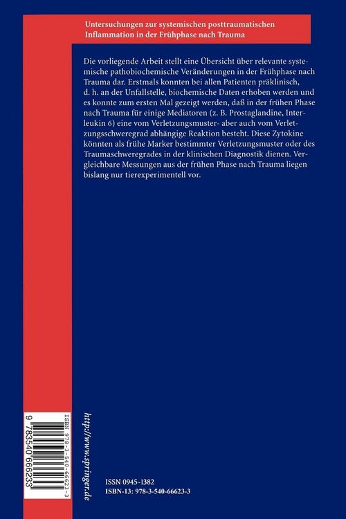 Produktbild: Untersuchungen zur systemischen posttraumatischen Inflammation in der Fr&uuml;hphase nach Trauma