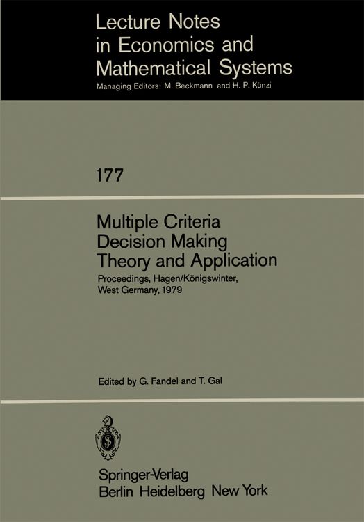 Produktbild: Multiple Criteria Decision Making Theory and Application
