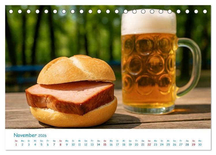 Produktbild: Leberk&auml;se-Kalender - Die Leberk&auml;ssemmel aus Bayern (Tischkalender 2026 DIN A5 quer), CALVENDO Monatskalender