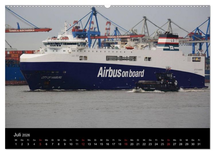 Produktbild: Schiffe auf der Elbe (hochwertiger Premium Wandkalender 2026 DIN A2 quer), Kunstdruck in Hochglanz