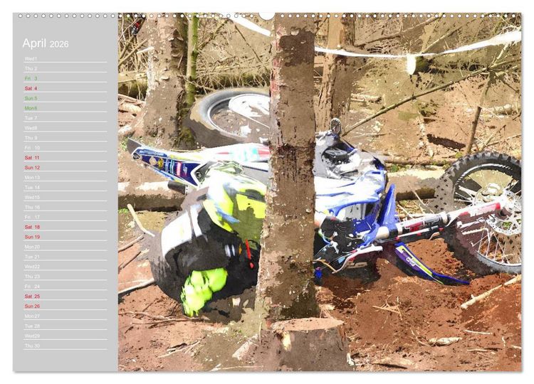 Produktbild: ENDURO RACING 2 (High Quality Premium Wall Calendar 2026 DIN A2 landscape),CALVENDO 12 Month Wall Calendar