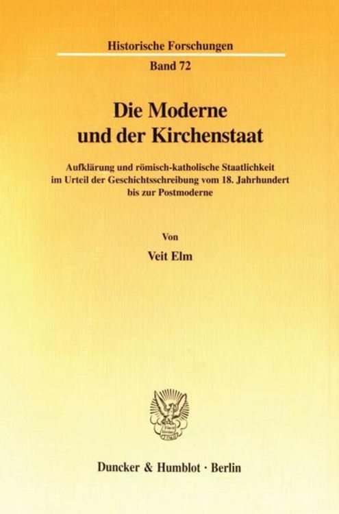 Bild vom Artikel Die Moderne und der Kirchenstaat. vom Autor Veit Elm