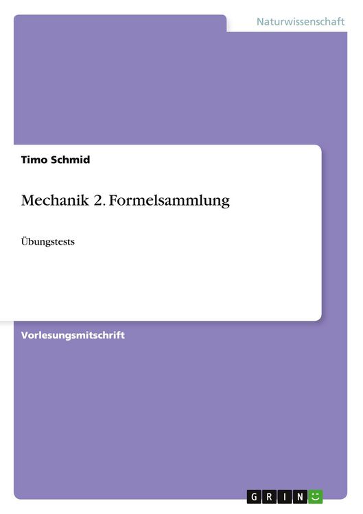 Produktbild: Mechanik 2. Formelsammlung