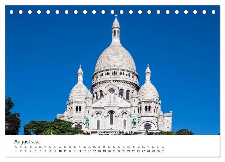 Produktbild: Unterwegs in der franz&ouml;sischen Hauptstadt Paris (Tischkalender 2026 DIN A5 quer), CALVENDO Monatskalender