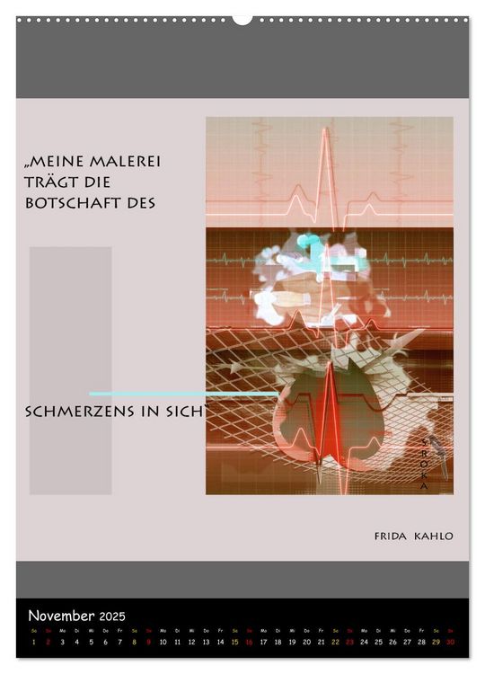 Produktbild: Frida Kahlo - Zitate im Dialog (Wandkalender 2025 DIN A2 hoch), CALVENDO Monatskalender