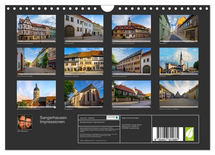 Produktbild: Sangerhausen Impressionen (Wandkalender 2026 DIN A4 quer), CALVENDO Monatskalender