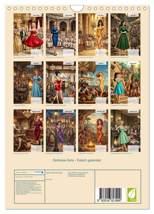 Produktbild: Zeitreise-Girls - Falsch gelandet (Wandkalender 2027 DIN A4 hoch), CALVENDO Monatskalender