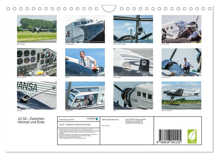 Produktbild: JU 52 - Zwischen Himmel und Erde (Wandkalender 2026 DIN A4 quer), CALVENDO Monatskalender
