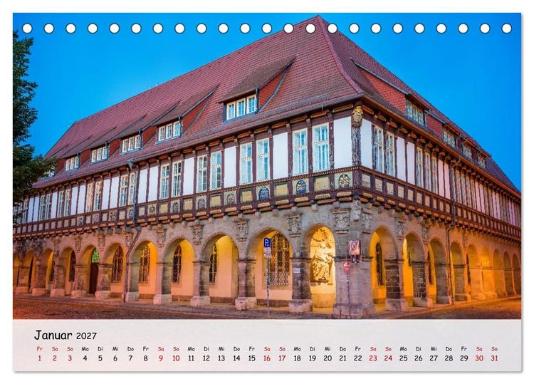 Produktbild: Halberstadt Altstadtarchitektur unweit des Harzes (Tischkalender 2027 DIN A5 quer), CALVENDO Monatskalender