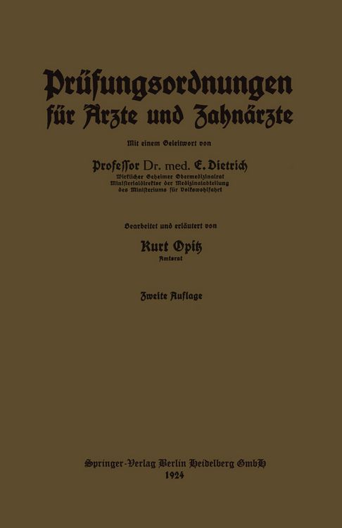 Produktbild: Pr&uuml;fungsordnungen f&uuml;r &Auml;rzte und Zahn&auml;rzte