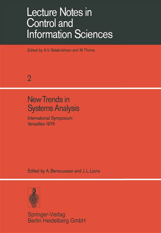 Produktbild: New Trends in Systems Analysis