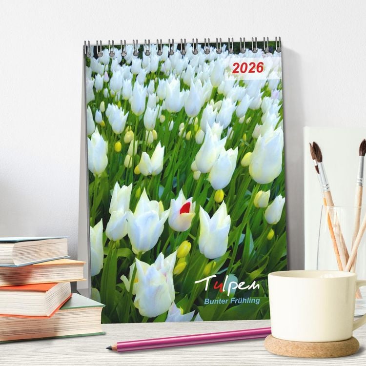 Produktbild: Tulpen. Bunter Fr&uuml;hling (Tischkalender 2026 DIN A5 hoch), CALVENDO Monatskalender