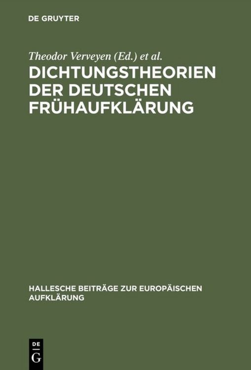 Produktbild: Dichtungstheorien der deutschen Fr&uuml;haufkl&auml;rung