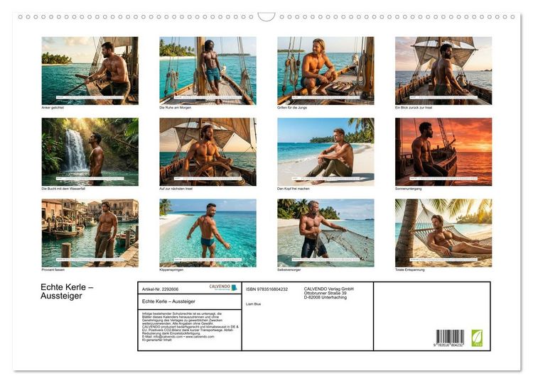 Produktbild: Echte Kerle &ndash; Aussteiger (Wandkalender 2027 DIN A2 quer), CALVENDO Monatskalender