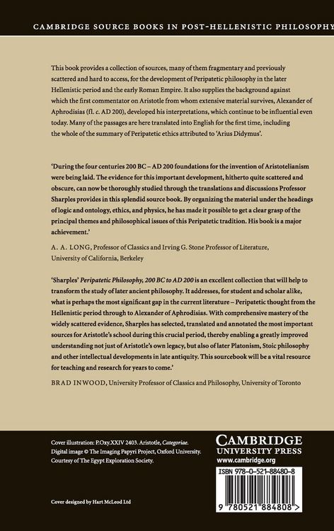 Produktbild: Peripatetic Philosophy, 200 BC to AD 200