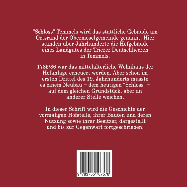 Produktbild: Zur Geschichte des "Schlosses" Temmels
