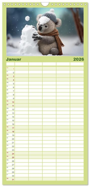 Produktbild: Familienplaner 2026 - Die Koalas sind los! Ein Jahr voller B&auml;renspa&szlig; mit 5 Spalten (Wandkalender, 21 x 45 cm) CALVENDO