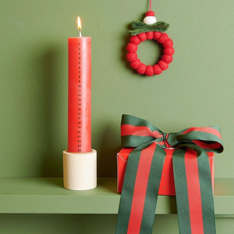 Produktbild: Adventskalender Kerze 1-24, Rot