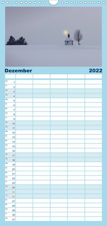 Produktbild: Familienplaner Boarisch g'schaut - Vom Haarsee bis zum Isarwinkel (Wandkalender 2022 , 21 cm x 45 cm, hoch)