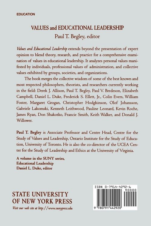 Produktbild: Values and Educational Leadership
