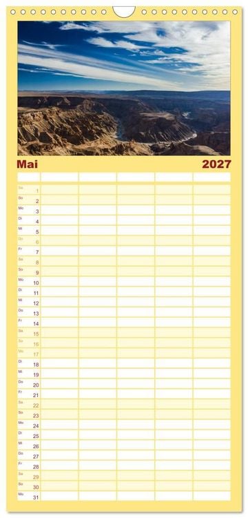 Produktbild: Familienplaner 2027 - Wildes Namibia mit 5 Spalten (Wandkalender, 21 x 45 cm) CALVENDO