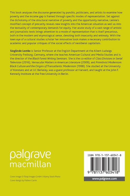 Produktbild: Inequality, Poverty and Precarity in Contemporary American Culture