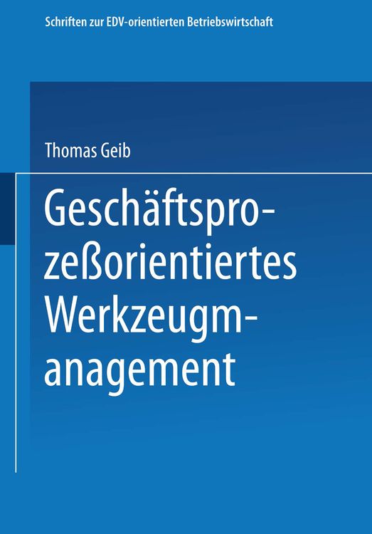 Produktbild: Geschäftsprozeßorientiertes Werkzeugmanagement