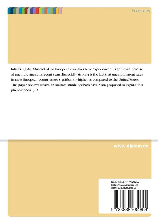 Produktbild: Unemployment and Labor Market Rigidities