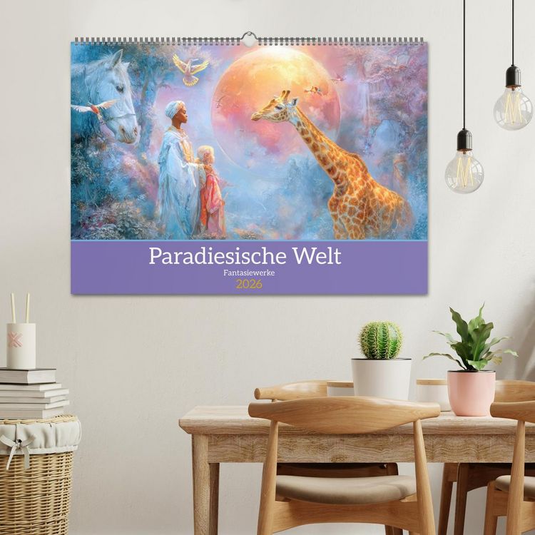 Produktbild: Paradiesische Welt - Fantasiewerke (Wandkalender 2026 DIN A2 quer), CALVENDO Monatskalender