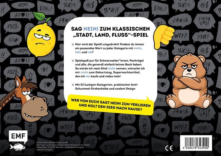 Produktbild: Stadt, Land, NEIN! &ndash; Der Spieleklassiker f&uuml;r Pessimist*innen und alle, die eigentlich keinen Bock haben