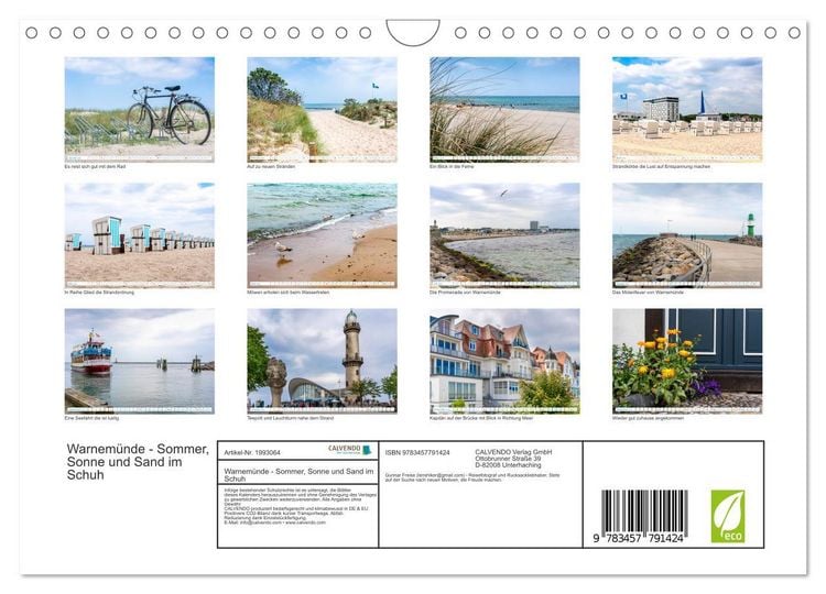 Produktbild: Warnem&uuml;nde - Sommer, Sonne und Sand im Schuh (Wandkalender 2026 DIN A4 quer), CALVENDO Monatskalender
