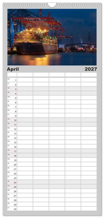 Produktbild: Familienplaner 2027 - Magic Nights Containerschiffe mit 5 Spalten (Wandkalender, 21 x 45 cm) CALVENDO