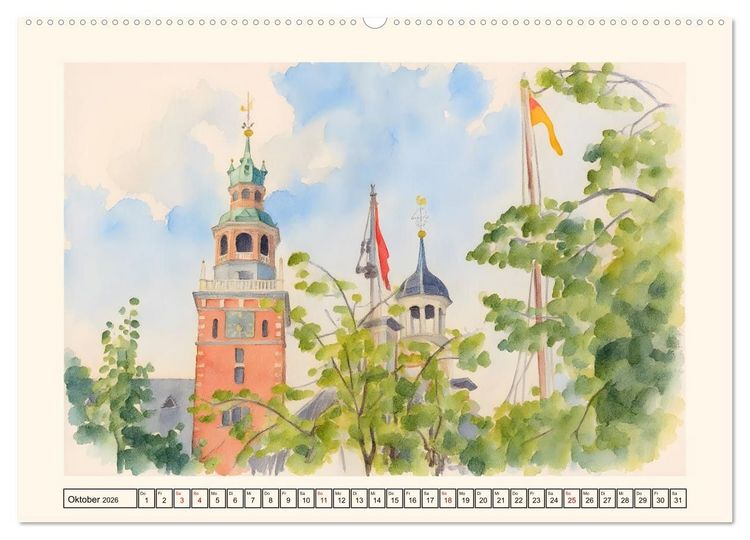 Produktbild: Herz Ostfrieslands - Zauberhaftes Leer (hochwertiger Premium Wandkalender 2026 DIN A2 quer), Kunstdruck in Hochglanz