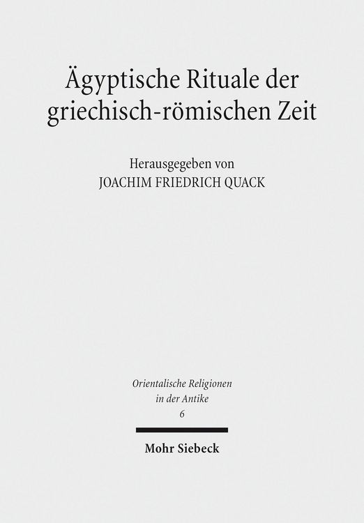 Produktbild: &Auml;gyptische Rituale der griechisch-r&ouml;mischen Zeit