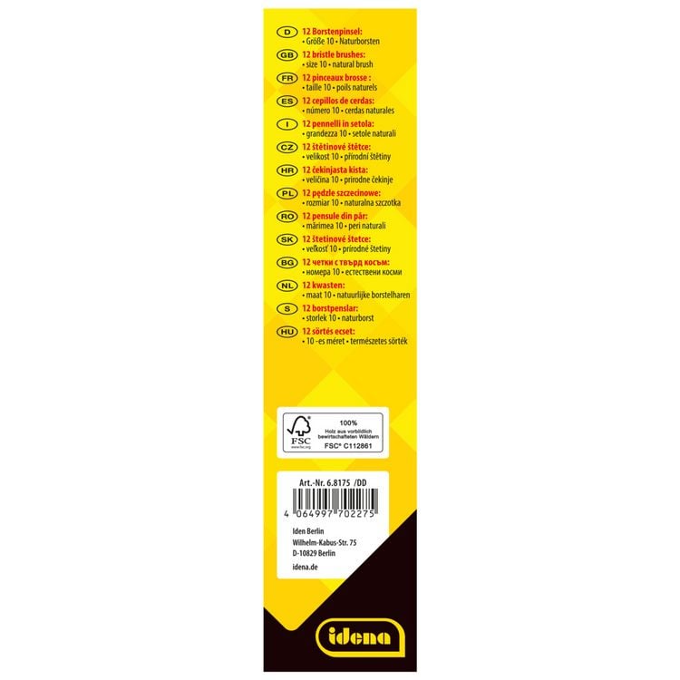 Produktbild: Idena Bundle Borstenpinsel Gr&ouml;&szlig;e 10, 12er Pack