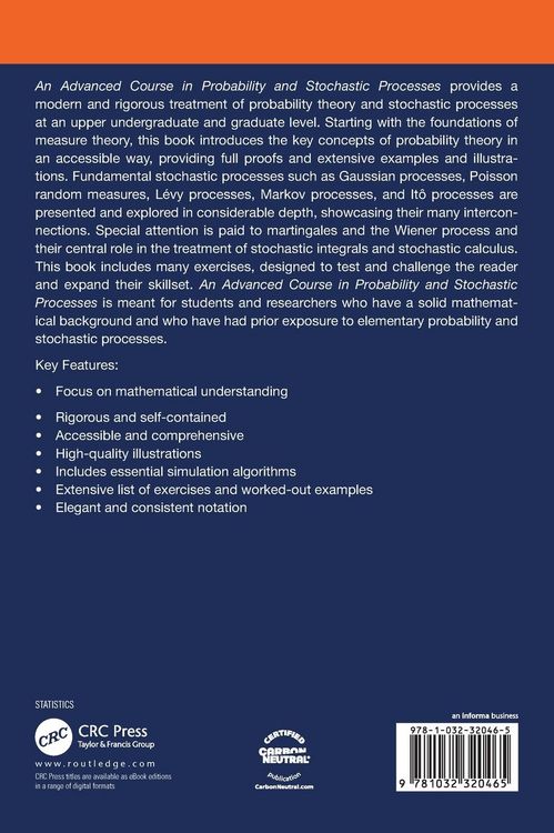 Produktbild: An Advanced Course in Probability and Stochastic Processes