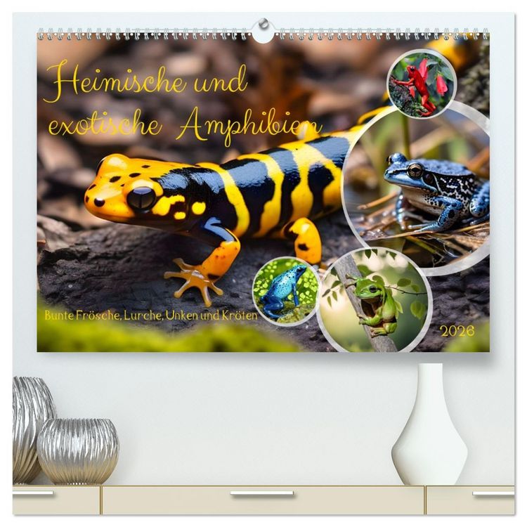 Produktbild: Heimische und exotische Amphibien (hochwertiger Premium Wandkalender 2026 DIN A2 quer), Kunstdruck in Hochglanz