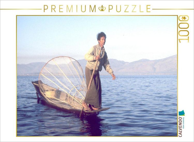 Produktbild: CALVENDO Puzzle Fischer am Inle Lake | 1000 Teile Lege-Gr&ouml;&szlig;e 64x48cm Foto-Puzzle f&uuml;r gl&uuml;ckliche Stunden