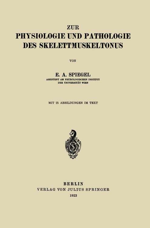 Produktbild: Zur Physiologie und Pathologie des Skelettmuskeltonus