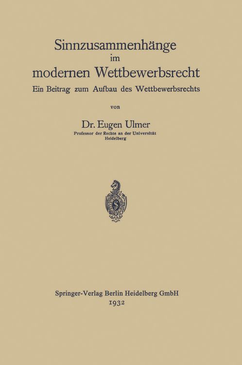 Produktbild: Sinnzusammenh&auml;nge im modernen Wettbewerbsrecht